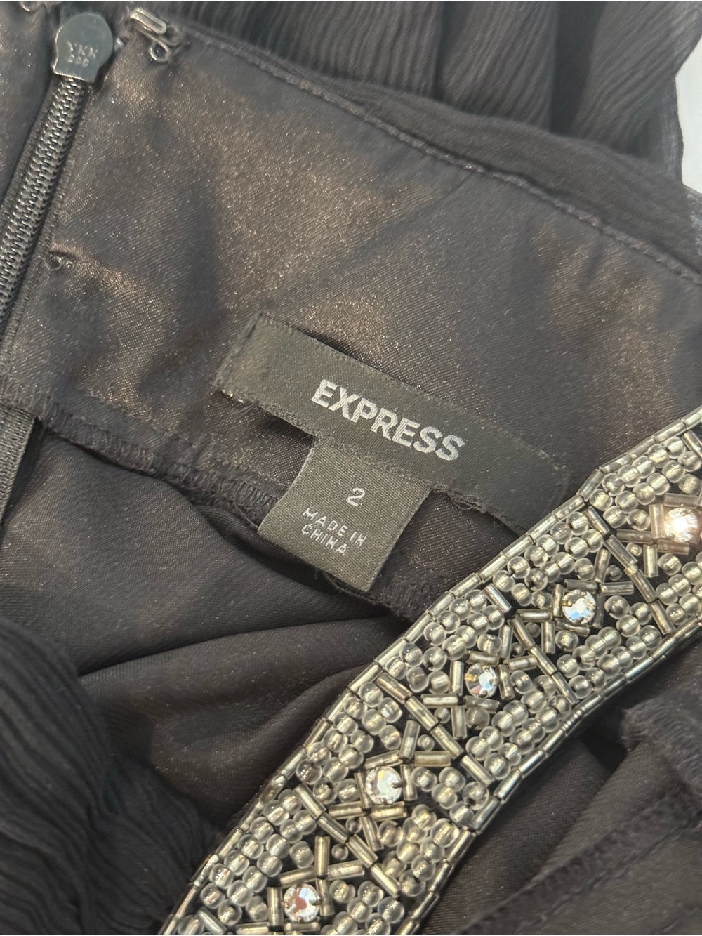 Express Black Beaded Halter Tank Top - Picture 6 of 6